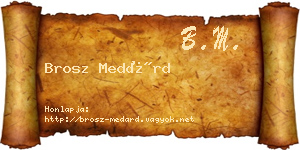 Brosz Medárd névjegykártya